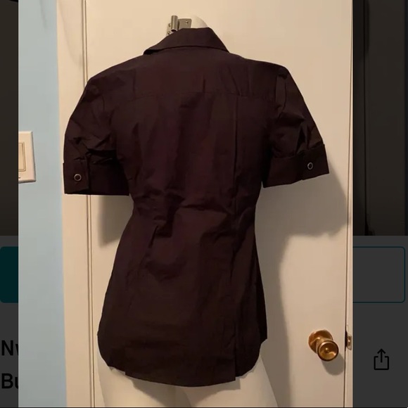 NwT Jacob Black short Sleeve Button Down Top - Picture 2 of 5